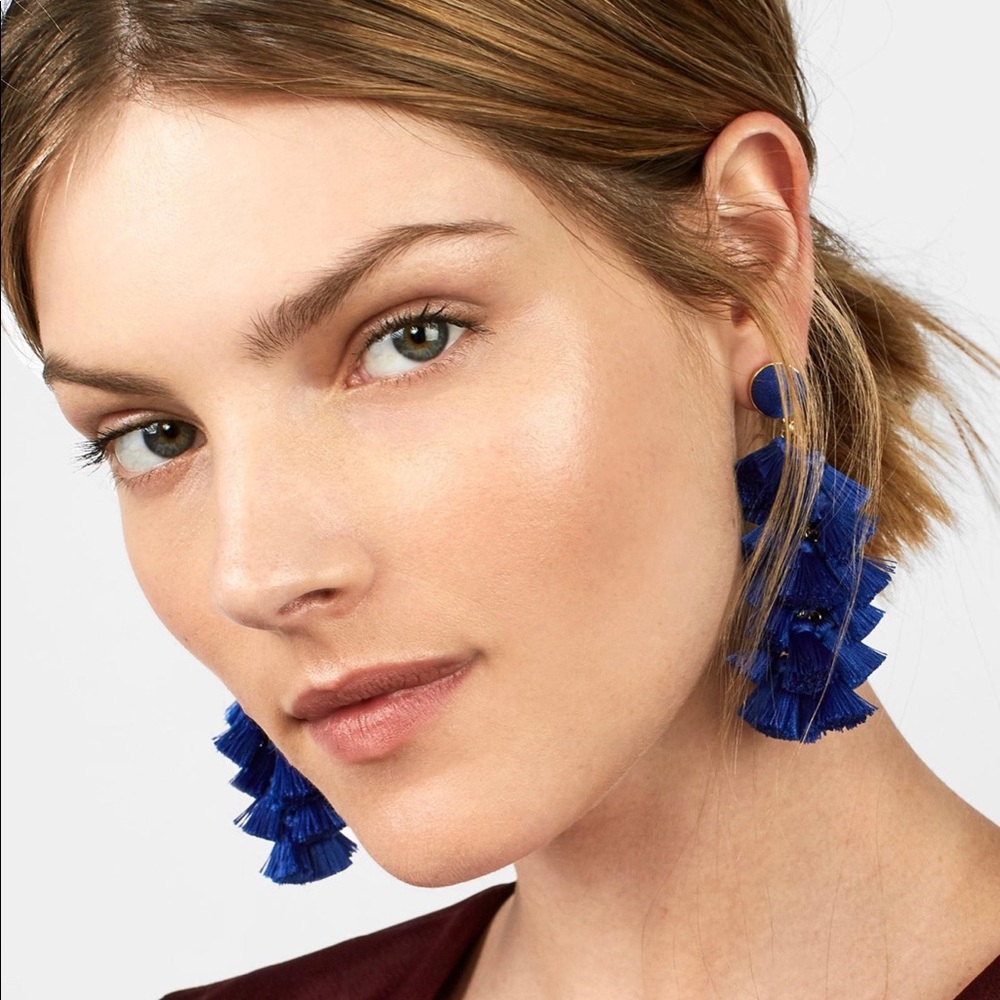 BaubleBar Contessa Tassel Earrings - Cobalt Blue